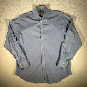 Tailorbyrd Dress Shirt Mens L Blue Button Up Long Sleeve